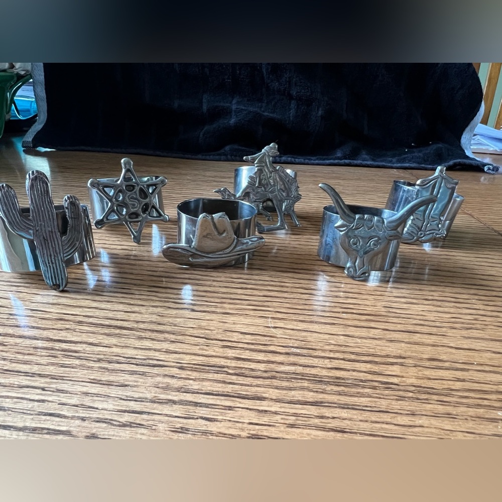 Western themed metal napkin rings